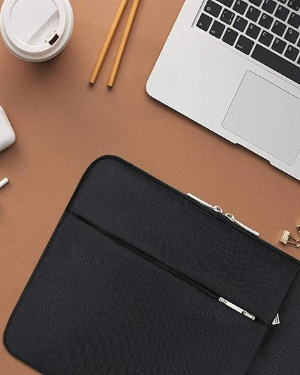 Lacdo Laptop Sleeve Case for 15 inch New MacBook Air M4 A3241 2025, M3 A3114, M2 A2941 2024-2023, 15 inch MacBook Pro A1990 A1707, Dell XPS 15 Plus Computer Case Bag with Accessory Pocket, Black