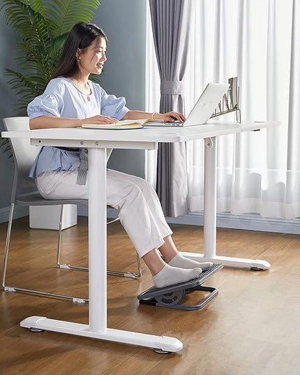 EUREKA ERGONOMIC Tilt Adjustable Footrest, Foot Rest for Under Desk at Work with Massage Surface, Office Foot Rest Under Desk with 20 Degree Tilt No Locking, Metal Frame