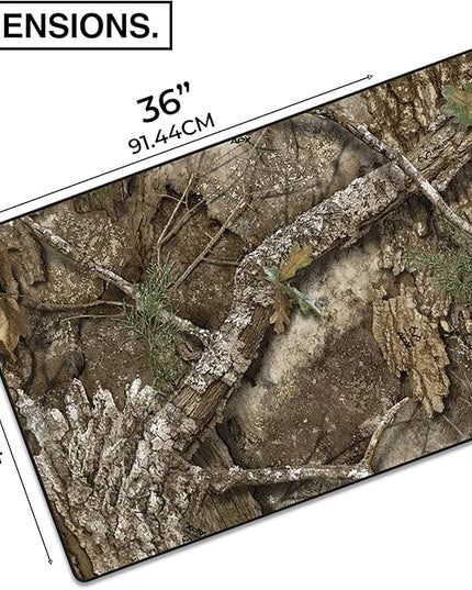 MPCO. Real Tree Large Gaming Desk Pad - 36" x 17" Aeroglyde Fabric APX – Without Logo Desk Mats - Non-Slip, Washable, Smooth Glide for Precision Gaming & Work