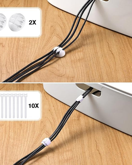 Cable Management Box - Large Cord Organizer Box to Hide Power Strip & Under Desk, TV Computer Wires Cable Organizer Box with Baby Proofs, Desk Cord Organizer for Home/Office - White