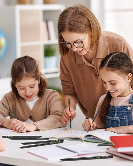 VUSIGN #2 Pencils Bulk, 72 Pack Pre-Sharpened HB Pencils, With 1 Sharpener & 2 Erasers for School, Office, Writing, Drawing Use,Black