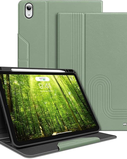 H HOLIMET Case for iPad Air 11 inch M3 2025 2024/iPad Air 5th Generation 2022/iPad Air 4th Generation 2020 10.9 Inch with Pencil Holder Shockproof Protective Cover for iPad Air 6/5/4 Vegan Leather