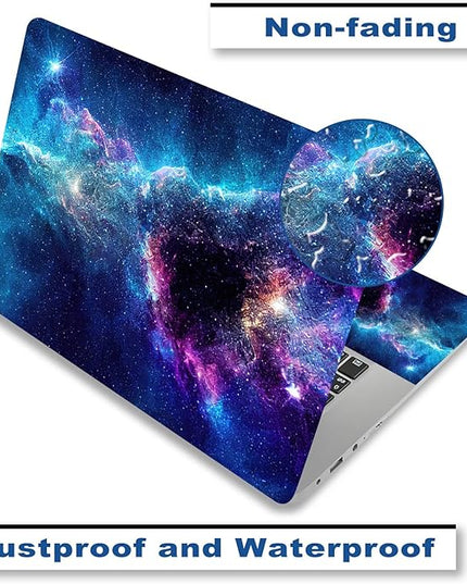 Laptop Skin Sticker Decal Cover, 11.6”12" 13" 13.3" 14" 15" 15.4" 15.6" Laptop Netbook Skin Sticker Cover Art Notebook Protector (2 Wrist Pad Included), Removable Reusable, Easy to Apply, Galaxy Space