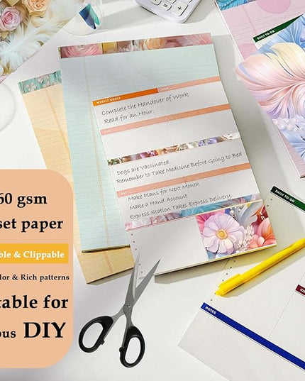 Scrapbook Paper,24 Sheets 6"x 6" Decorative Papers,Single-Sided Vivid Origami Decoupage Paper for Card Making,DIY Album, Hand Account & Travel Diary Craft Projects,Pearl Books