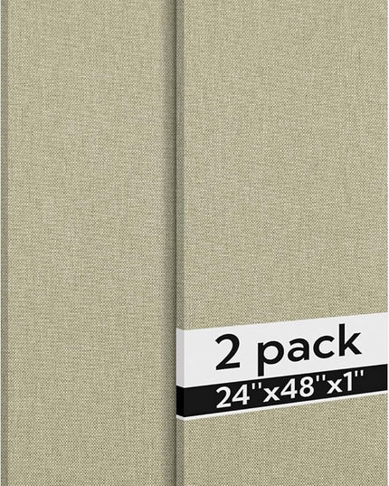 Olanglab Acoustic Panels 2 Pack, 48''x24'' Large Sound Panels, Fabric Wrapped Sound Proof Foam Panels for Walls, Sound Absorbing Panels for Recording Studio Acoustical Treatments (Ivory)