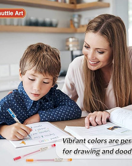 Shuttle Art Gel Ink Ball Point Pens, 15 Colors Japanese Style Pens, 0.38mm Extra-Fine Ballpoint Pens for Home, School and Office