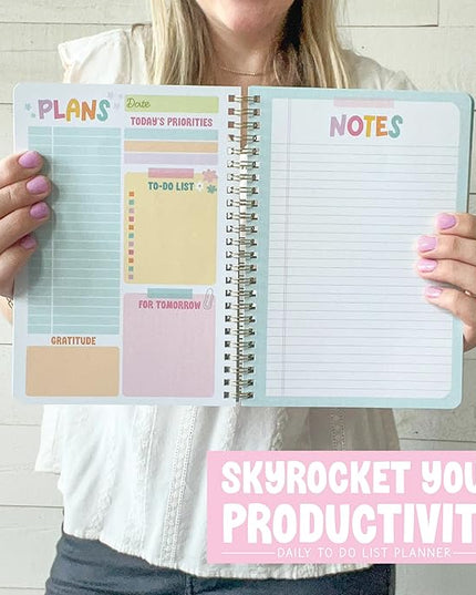 Undated Daily Planner Notebook - Undated Planner Notebooks, Daily To Do List Planners, To Do List Notebook for Work Organization, Day Schedule Planners for Kids and Adults