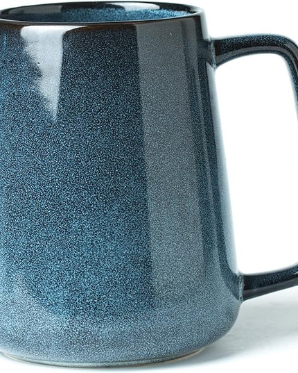 HYTYSKAR Large Ceramics Coffee Mugs, 24 OZ Large Handle Coffee Mugs, Extra Large Tea and Coffee Cup for Office and Home, Microwave and Dishwasher Safe (24 OZ Blue)