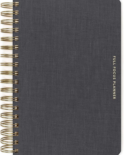 Full Focus Leather Coil Planner by Michael Hyatt - The #1 Daily Planner to Set Annual Goals, Increase Focus, Eliminate Overwhelm, and Achieve Your Biggest Goals - Hardcover (Gray)