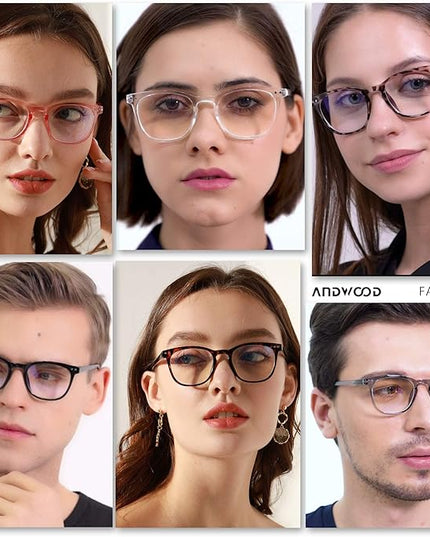 ANDWOOD Blue Light Blocking Glasses Women Men Computer Small Face Clear Bluelight Blocker Eyeglasses Frame