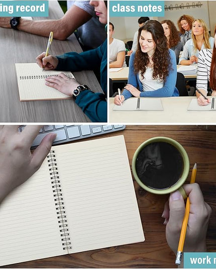 Fuutreo 12 Pcs Spiral Notebook for Work A5 8.3 x 5.7 Inch College Ruled Spiral Journal Notebook Kraft Cover Ruled Paper, 12 Color, 60 Sheets, 120 Pages for Office School(Candy Color)