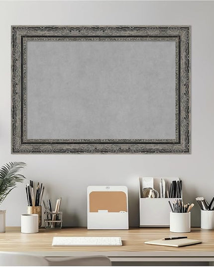 Amanti Art Black Framed Magnetic Board 20x28 Medium Vision Board for use with Magnets, 100% Metal Sheet to Display Items as Office Decor or for Home Organization in mudroom, Kitchen or Kids Room