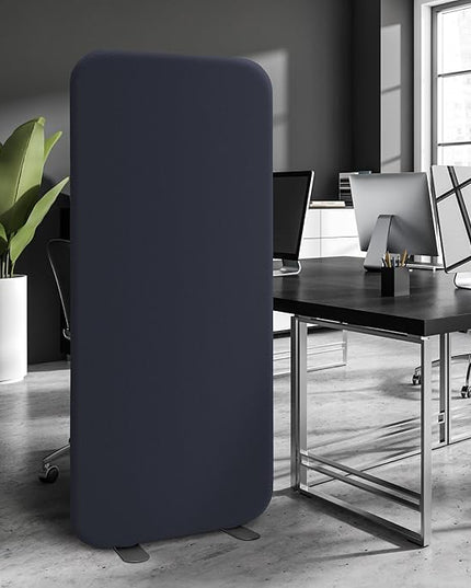 DECOLAB Standing Room Divider, Movable Space Partition Separator for Office, School, Living Space, Workspace, Scratch Resistance, 29"x65", Cobalt