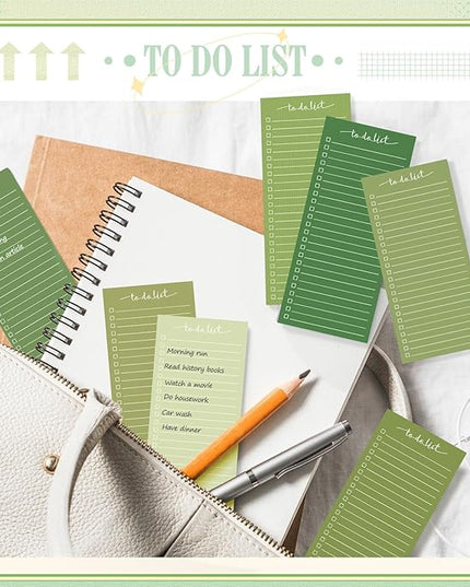 Censen 10 Pack 500 Sheets To Do List Notes Daily Checklist Notepads with 50 Sheets Each Undated Color Memo Pad Block Shopping List Pad Weekly Plan Notepad Organizer Planners(Gradient Green,Lined)