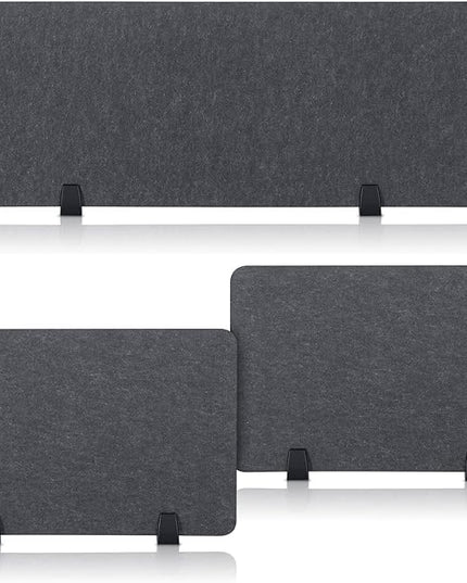 Yaomiao 3 Pcs Acoustic Desk Divider Soundproof Desk Privacy Panel Freestanding Desk Partitions Sound Absorbing for Students Office Reduce Noise Visual Distractions (47.3 x 16", 24 x 16", Dark Gray)