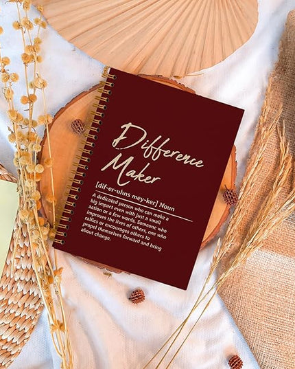 OXW Red Meeting Notebooks for Work, Difference Maker Gift Office Work Notebook Journal for Writing Note Taking, Thank You Gifts for Women Men Leader Boss Mentor Manager Principal, 5.5"x8.3"