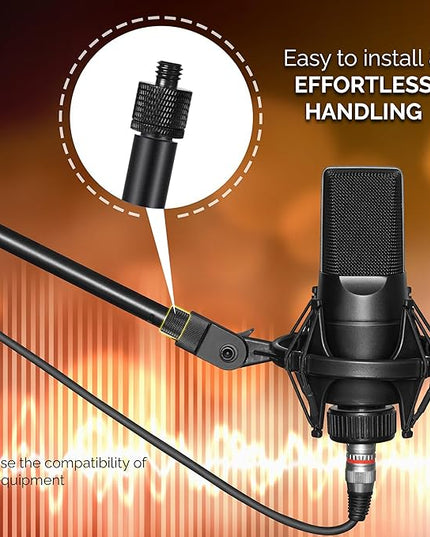 IXTECH Mic Stand Adapter Set 8 pieces Metal Microphone Stand Screw Thread Adapter 5/8 Female to 3/8 Male 3/8 Female to 5/8 Male 5/8 Female to 1/4 Male 1/4 Female to 5/8 Male Tripod Adapter ADP02 Black