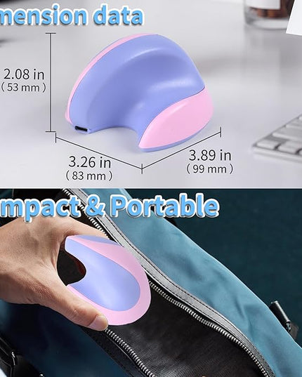 Wireless Mouse Ergonomic Vertical Mouse with Bluetooth & 2.4GHz USB Receiver 3 Buttons Rechargeable Silent Portable Optical USB Cordless Mice for Laptop PC Desktop Tablet Kids Adults Gifts (Purple)