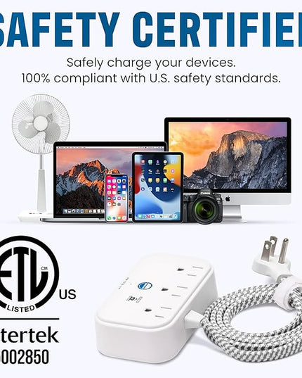 Cruise Approved Power Strip Non Surge Protector with 3.3 ft Travel Extension Cord and USB Ports [2 USB, 2 USB-C, 3 AC] Cruise Ship Essentials for Carnival, Princess, & Major Cruise Lines 2026 & 2027
