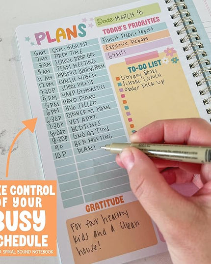 Undated Daily Planner Notebook - Undated Planner Notebooks, Daily To Do List Planners, To Do List Notebook for Work Organization, Day Schedule Planners for Kids and Adults