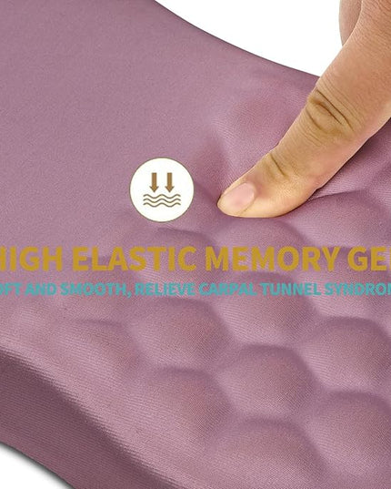Hokafenle Ergonomic Mouse Pad Wrist Support with Massage Design, Wrist Rest Pain Relief Mousepad with Memory Foam&Non-Slip PU Base, Mouse Pads for Wireless Mouse & Desk (12x8 inch,Dark Pink)