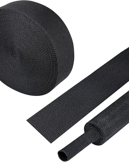 Heat Shrinkable Braided Sleeving 2:1 Ratio- Abrasion Protection Flexibility Wiring Harness Cable Sheath (1" ID, 12ft)