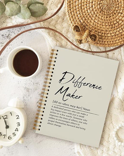 OXW Beige Notebooks for Work, Difference Maker Gift Meeting Notebook Journal for Writing, Employee Appreciation Gifts, Thank You Gifts for Women Men Leader Mentor Boss Manager, 5.5"x8.3"