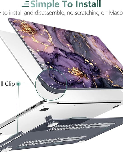 DONGKE Case for M5 MacBook Pro 14 inch 2025 2024-2021 M4 M3 M2 M1, Plastic Hard Shell Cover Compatible with A3434 A3112 A3401 A3185 A2992 A2779 A2442, Retina XDR Display & Touch ID, Purple Hydrangea