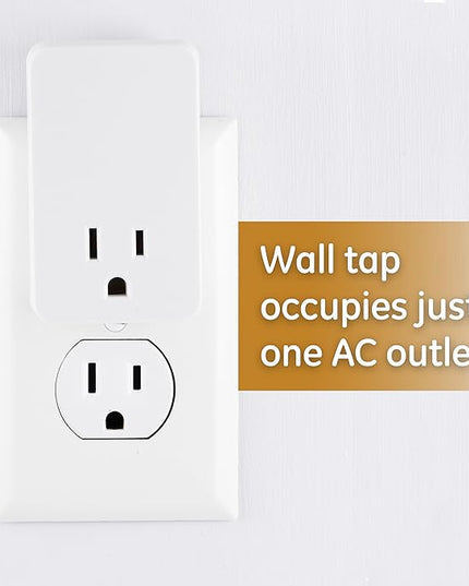 GE UltraPro Surge Protector Plug with Alarm, Outlet Extender, Plug Adapter, Appliance, Refrigerator, End of Service, 1080 Joules, Warranty, UL Listed, White, 38124