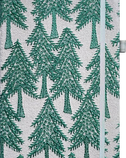 ipoul Embroidered Journal, Pretty Notebook, A5, Hardcover, Lay Flat, Ruled Paper, Personal Journal for Women, Christmas Pine Tree, Evergreen, Cute