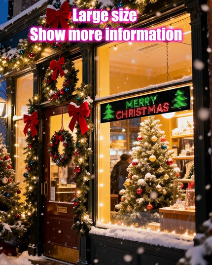 35"*8" Flexible Advertising LED Sign with 21-Key Remote and APP Control,Custom Animations, Patterns & Text,for Store,Hotel,School,Bar