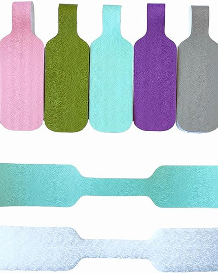 Large Size Cable Labels (35 PCS) - Leather Texture Cord Tags for Wire Organizing & Identification, Comes with 1 Dual-Tip Marker (Thick/Thin), Reusable & No Sticky Residue for Electronics/Home Theater