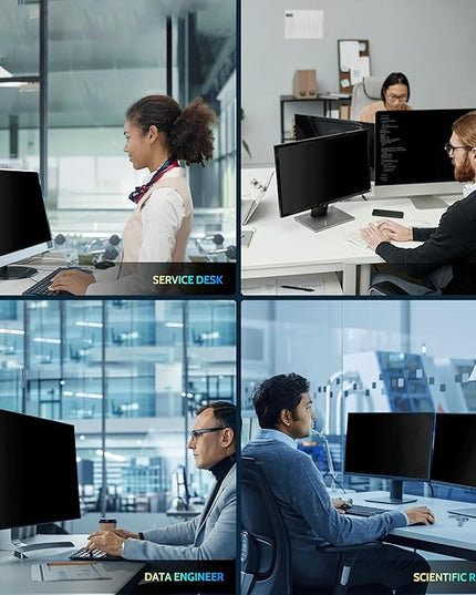 [2-Pack] 20 Inch Privacy Screen for Computer Monitor 16:9 Aspect Ratio, Eye Protection Anti Blue Light Glare Shield, 20inch Removable Black Blackout Anti Spy Desktop Security Private Filter