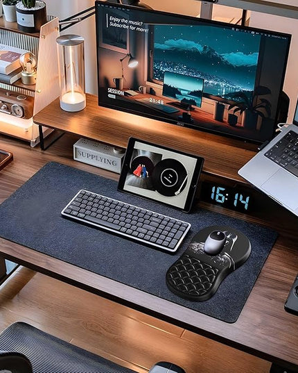 Ergonomic Mouse Pad with Wrist Rest, Soft Mousepad with Massage Design, Memory Foam and Non-Slip PU Base for Pain Relief, Gaming Mouse Pad for Desk, Home, Office, Black