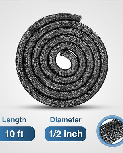Nilight Cable Sleeve, 10ft-1/2inch Cord Management Sleeves, Braided Sleeving, Split Self Wrapping Wire Loom for Computer Electrical Automotive Harness Protector Organizer, Black
