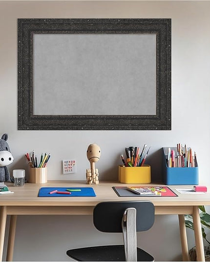 Amanti Art Black Framed Magnetic Board 21x29 Medium Vision Board for use with Magnets, 100% Metal Sheet to Display Items as Office Decor or for Home Organization in mudroom, Kitchen or Kids Room