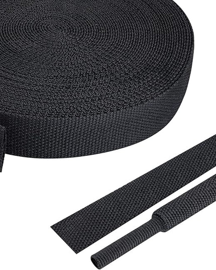 FOURUB 2:1 Ratio Flat Heat Shrinkable Braided Sleeving,Electrical Insulating Tubing,Durable Automotive Fabric Harness Shrinking Sheath (1/2"-42ft)
