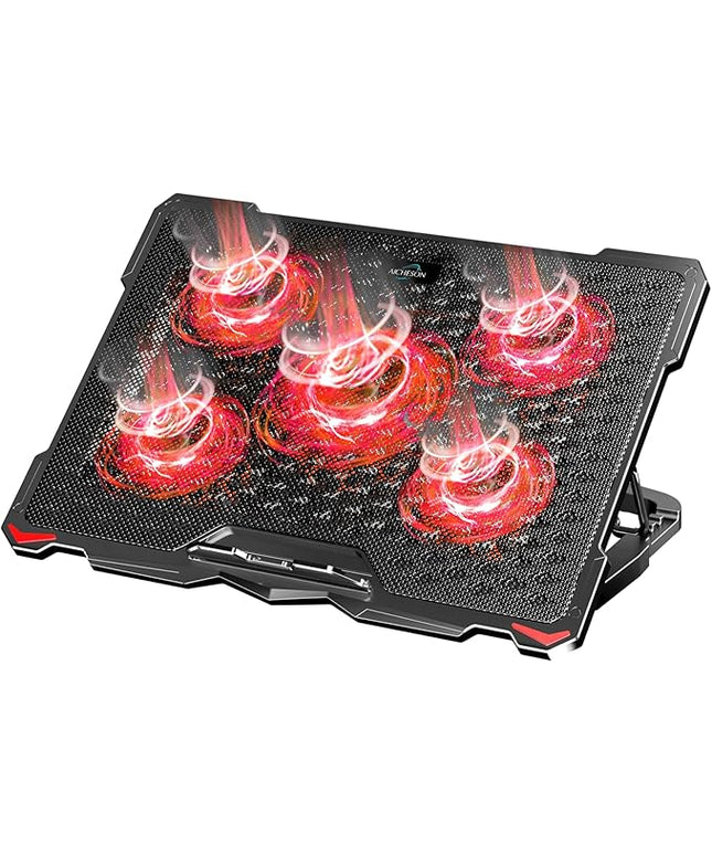 AICHESON Laptop Cooling Pad for 17.3" Notebook, Red 5 Fans