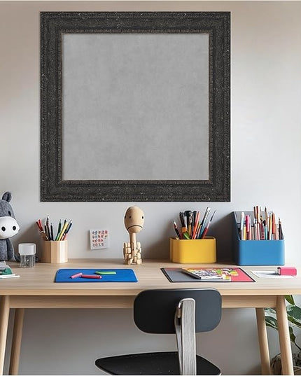 Amanti Art Black Framed Magnetic Board 25x25 Medium Vision Board for use with Magnets, 100% Metal Sheet to Display Items as Office Decor or for Home Organization in mudroom, Kitchen or Kids Room
