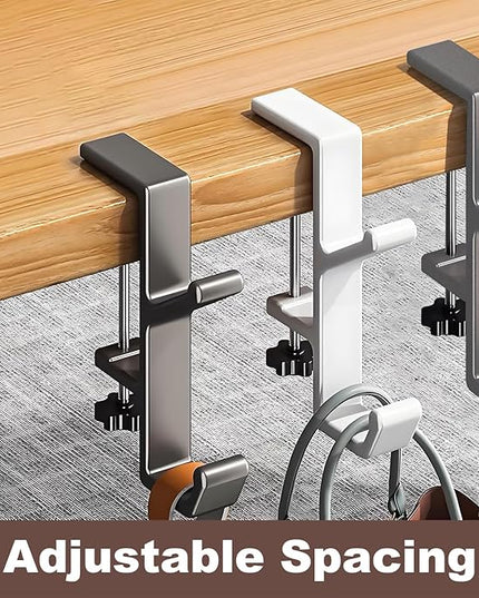 Headphone Stand - Aluminum Alloy Headphone Holder, Under Headset Stand for Desk Fit for PC Gaming Headset Hanger Hook Suitable for Office, Computer, Student Class Desk, Handmade Creator Table (Sliver)