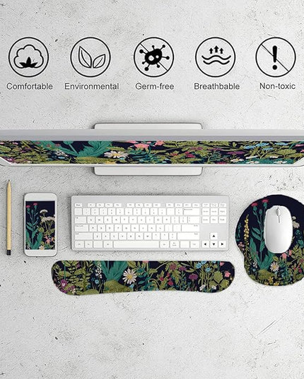 Lateefah Mouse Pad with Wrist Rest, 3-in-1 Gaming Mouse Pad, Keyboard Wrist Rest, Ergonomic Memory Foam Mousepad with Wrist Support for Computer Keyboard