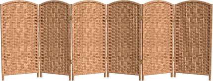 Red Lantern 3 ft. Short Diamond Weave Fiber Folding Screen - Natural - 6 Panel