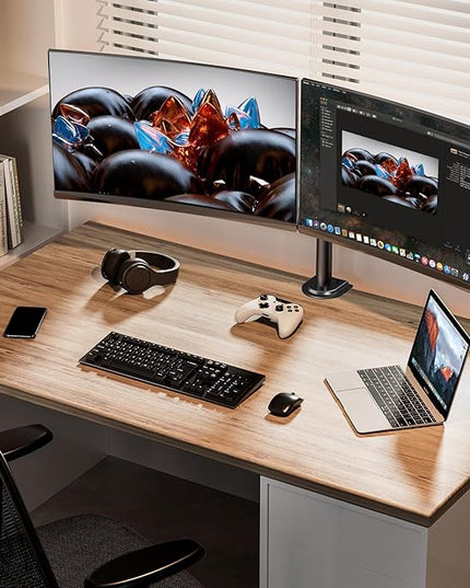 ErGear Dual Monitor Stand, Heavy Duty Adjustable Monitor Desk Mount for 2 Screens up to 32 Inches, Fully Adjustable Height, Tilt, Swivel, Rotate, Supports 17.6 lbs per Monitor Arm, Easy Installation