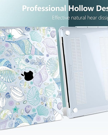 DONGKE Compatible with MacBook Pro 13 inch Case 2024 2023-2020 Release A2338 M2/M1 A2251 A2289 with Retina Display & Touch ID, Plastic Hard Shell & Keyboard Cover & Screen Film - See Shells
