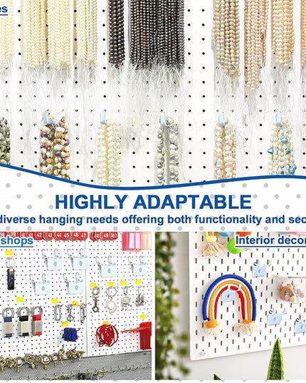 Tandefio Pegboard Hooks Metal Prong Hook Peg Board for Hanging Hangers for Wall Picture Jewelry Display Tool(Silver,50 Pcs)