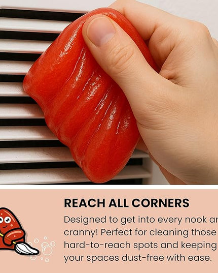 Slime Buddies Car Cleaning Gel Putty - 3 Pack Strawberry Scent Interior Detailing Tool for Cup Holder, Air Vent & Keyboard - Reusable Auto Detailing Accessory - Dust Remover Goop - Gift for Men Women
