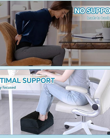 ROYALAY Adjustable Foot Rest for Under Desk at Work with Feet Warm Pocket, Ergonomic Foot Stools for Under Office Desk, Leg Rest for Desk with Machine Washable Cover