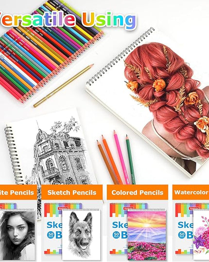 Drawing Pad for Kids, Sketch Pads 50 Sheets, 3-Pack Kids Travel Activities Spiral Bound Drawing Books Bulk 6" x 9 ", Drawing Paper for Kid 9-12