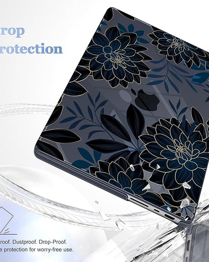 May Chen Case for MacBook Pro 14 inch, Models A2442 A2779 A2918 A2992 A3401 A3185 A3112 A3434, M1 M2 M3 M4 M5 Chip (2021-2025 Release), Plastic Hard Shell Case with Keyboard Cover, Luxury Dahlia