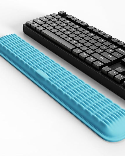 MEKASS Keyboard Wrist Rest, Soft Memory Foam Wrist Support for Keyboard, Arm Rest for Desk Wrist Pain Relief, Wrist Pad for Long Hours of Work, Gaming, Studying (Light Blue)